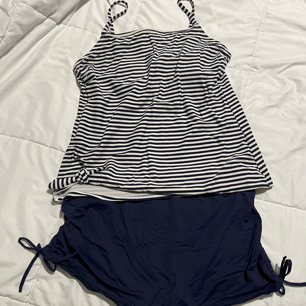 Striped Navy and White Sleepwear Set